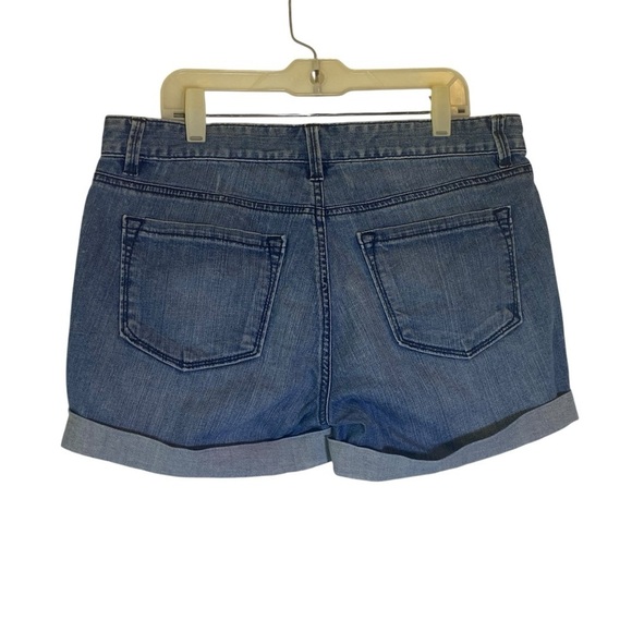 LOFT Blue Jean Shorts Cuffed Mid-Thigh - Picture 3 of 5